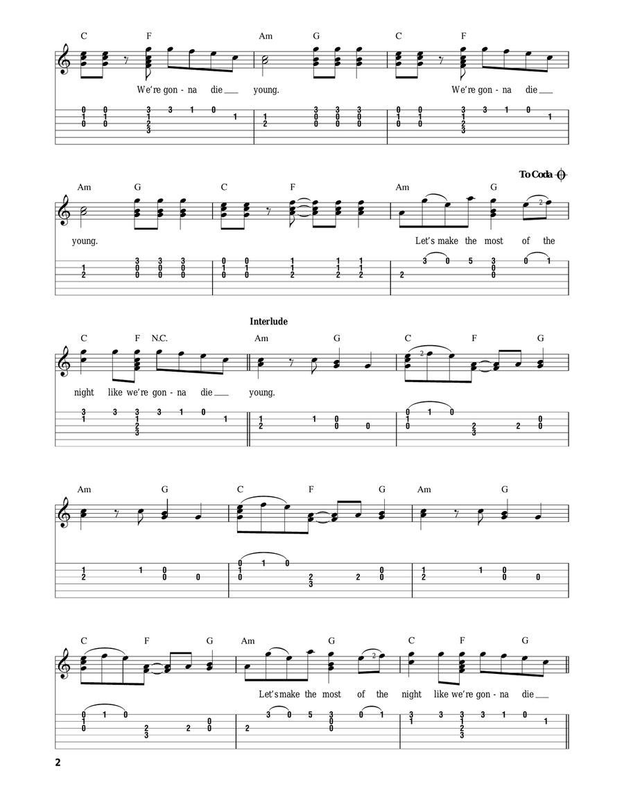 Die Young Die Young Acoustic Guitar scores gallery preview page 2