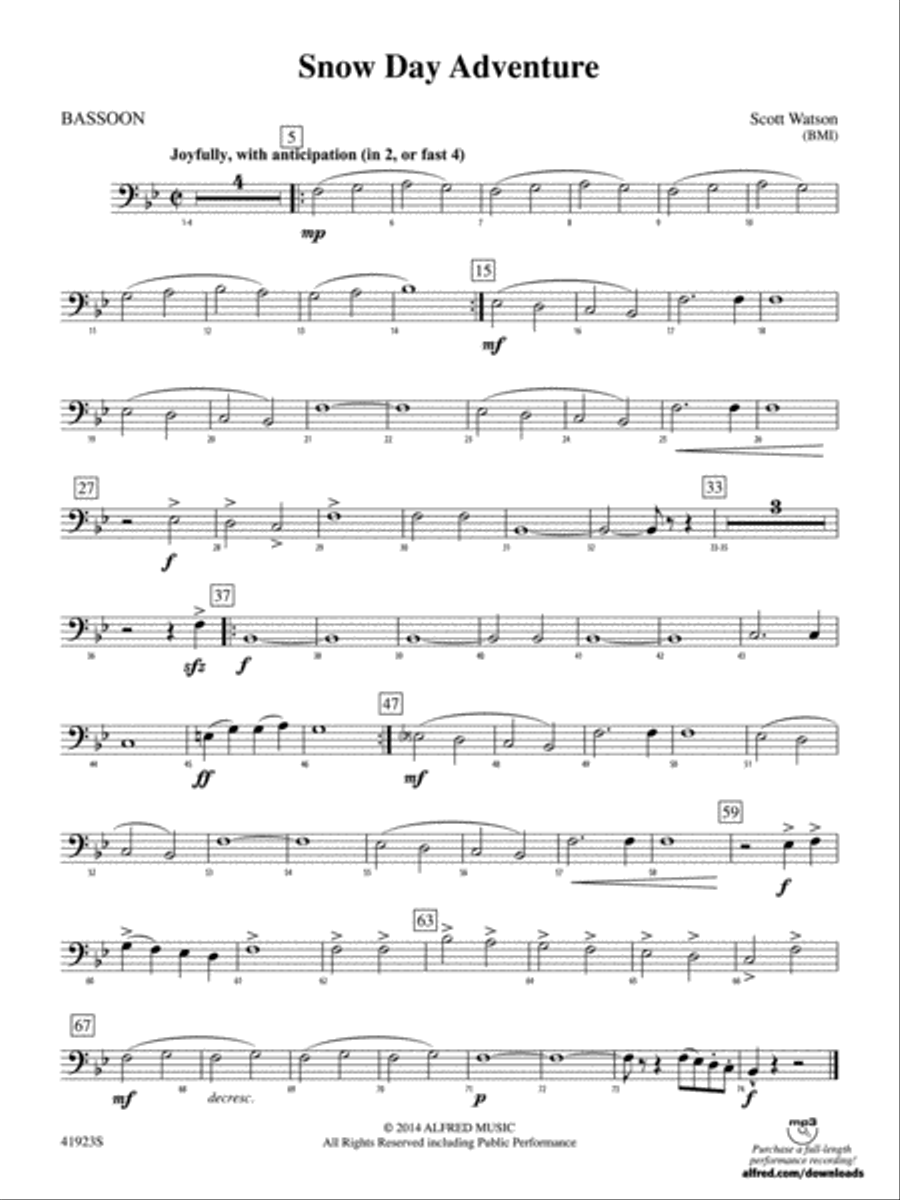 Snow Day Adventure: Bassoon Concert Band scores gallery preview page 1