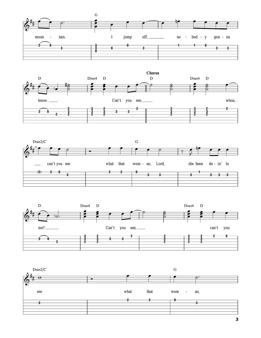 Can't You See Acoustic Guitar scores gallery preview page 3