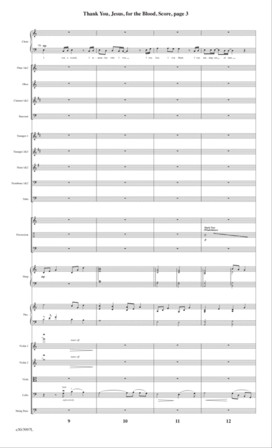 Thank You, Jesus, For the Blood - Downloadable Orchestral Score and Parts Score scores gallery preview page 5