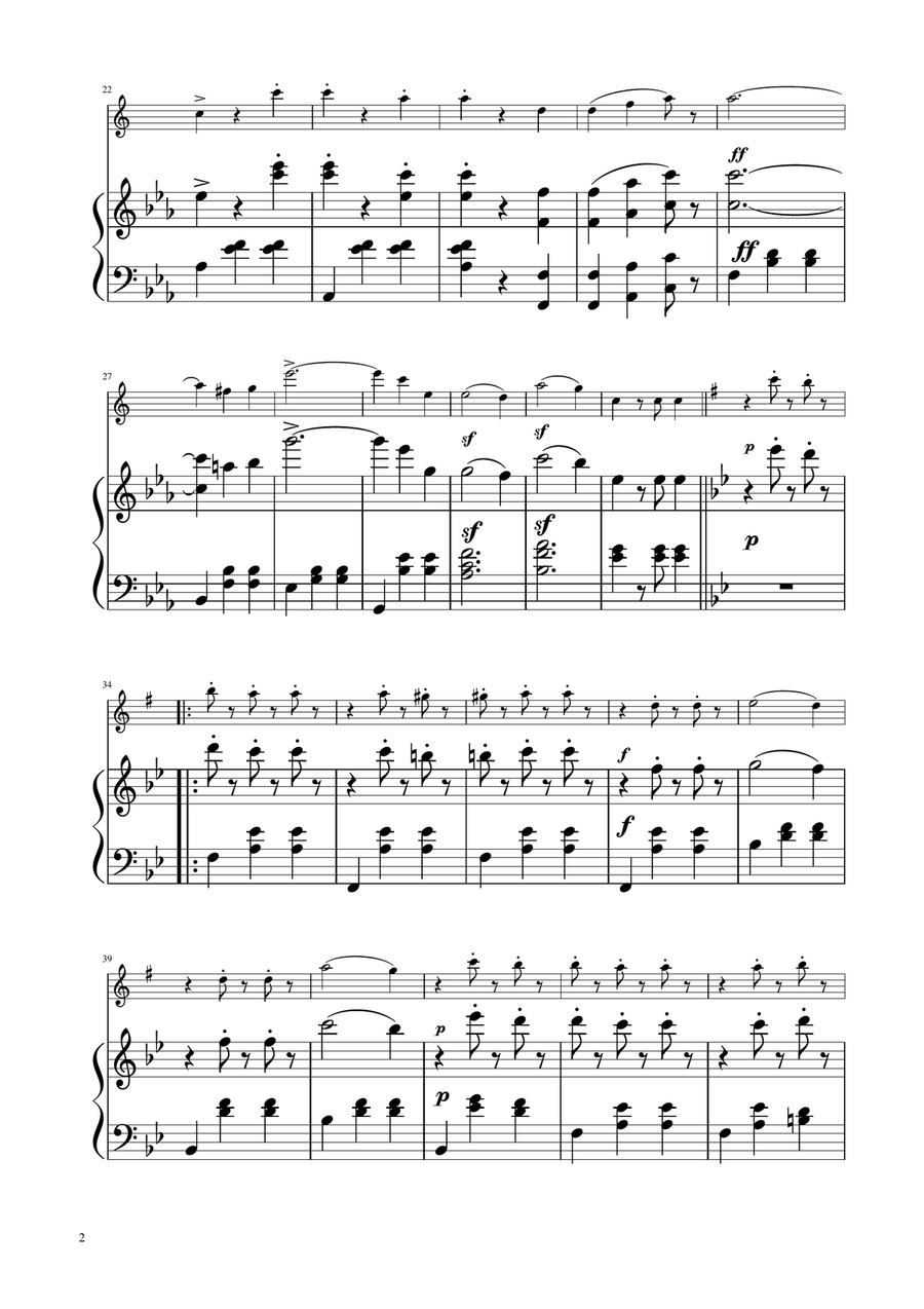 Blue Danube Walzt - Baritone Sax Solo w/ Piano Baritone Saxophone scores gallery preview page 2