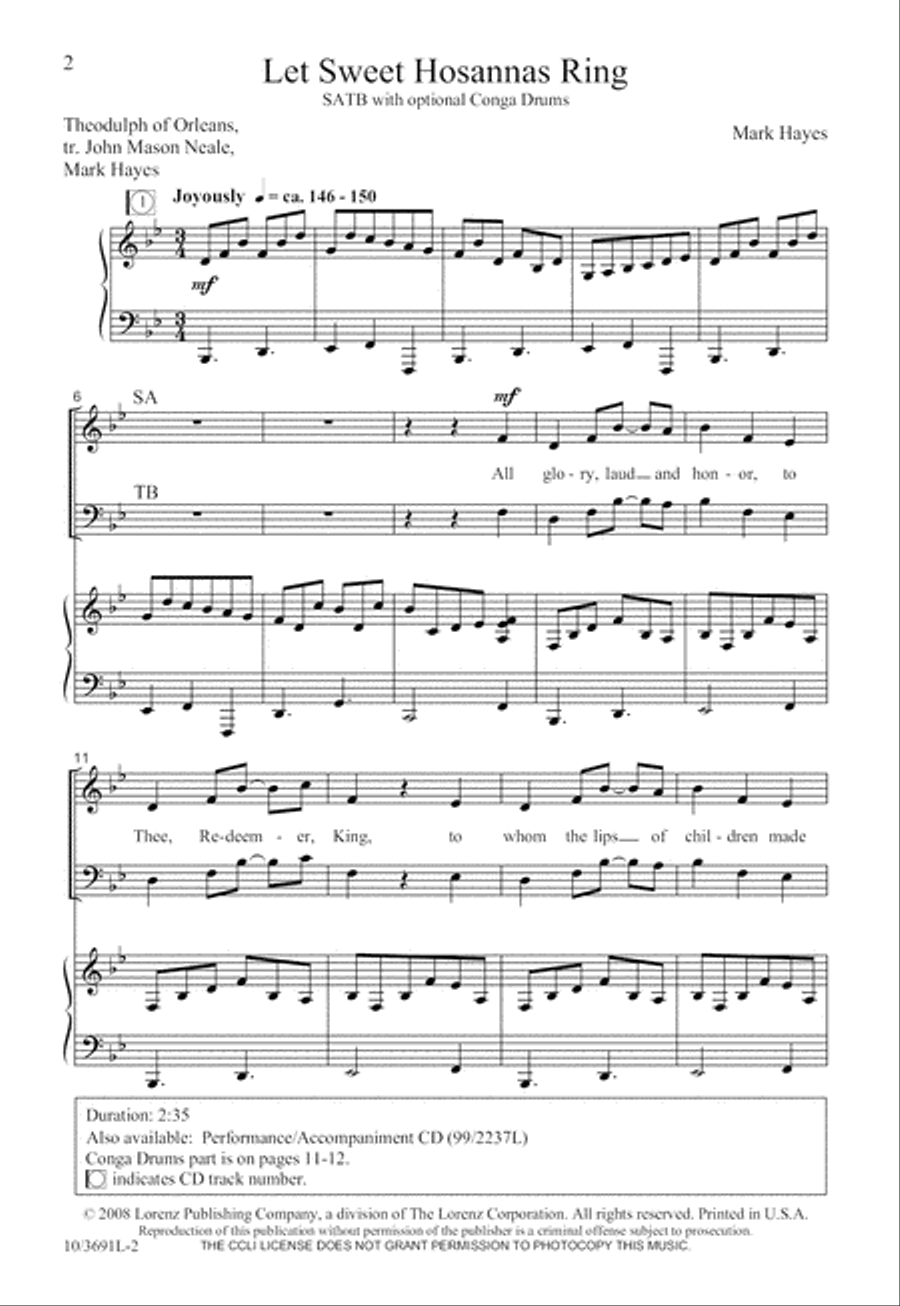 Let Sweet Hosannas Ring Let Sweet Hosannas Ring 4-Part scores gallery preview page 3