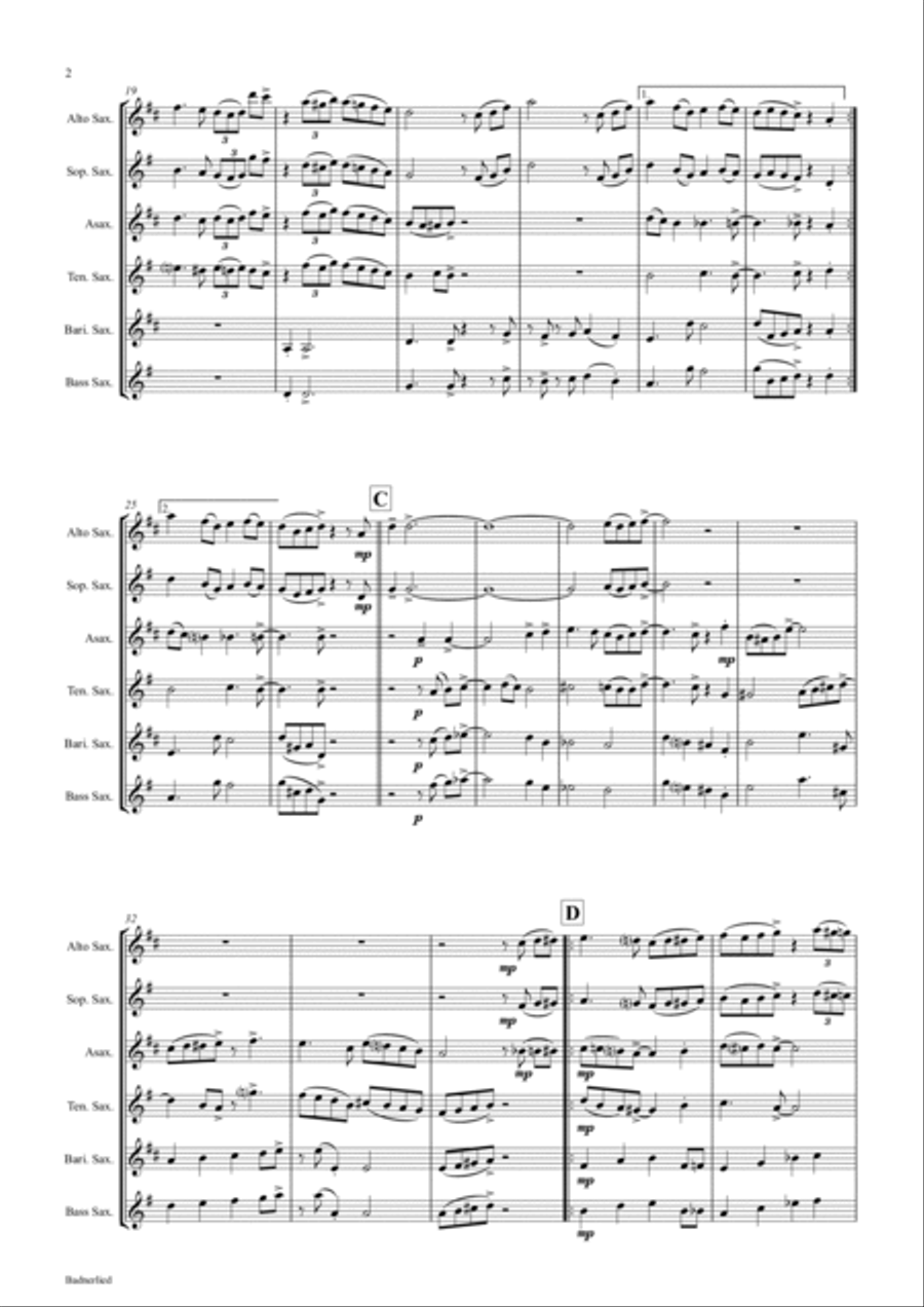 Badnerlied - Jazzy - Oktoberfest - Saxophone Quartet Saxophone Quartet scores gallery preview page 2