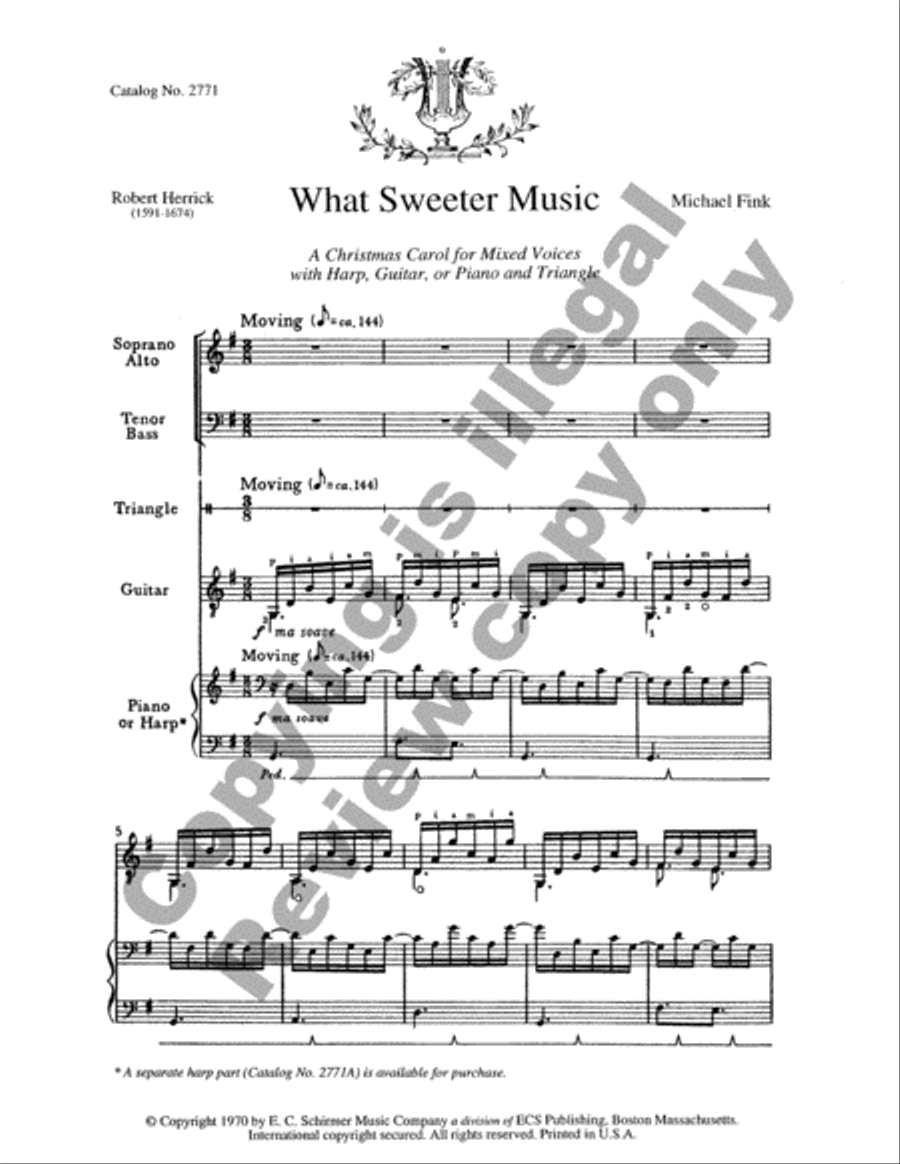 What Sweeter Music (Choral Score)