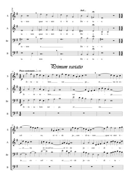 Jerusalm surge, et sta_Thema et Variationes for Choir SAbrB a cappella image number null