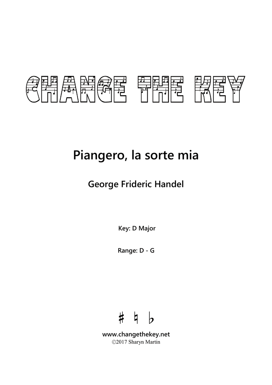 Piangero, la sorte mia - D Major Voice Solo scores gallery preview page 1