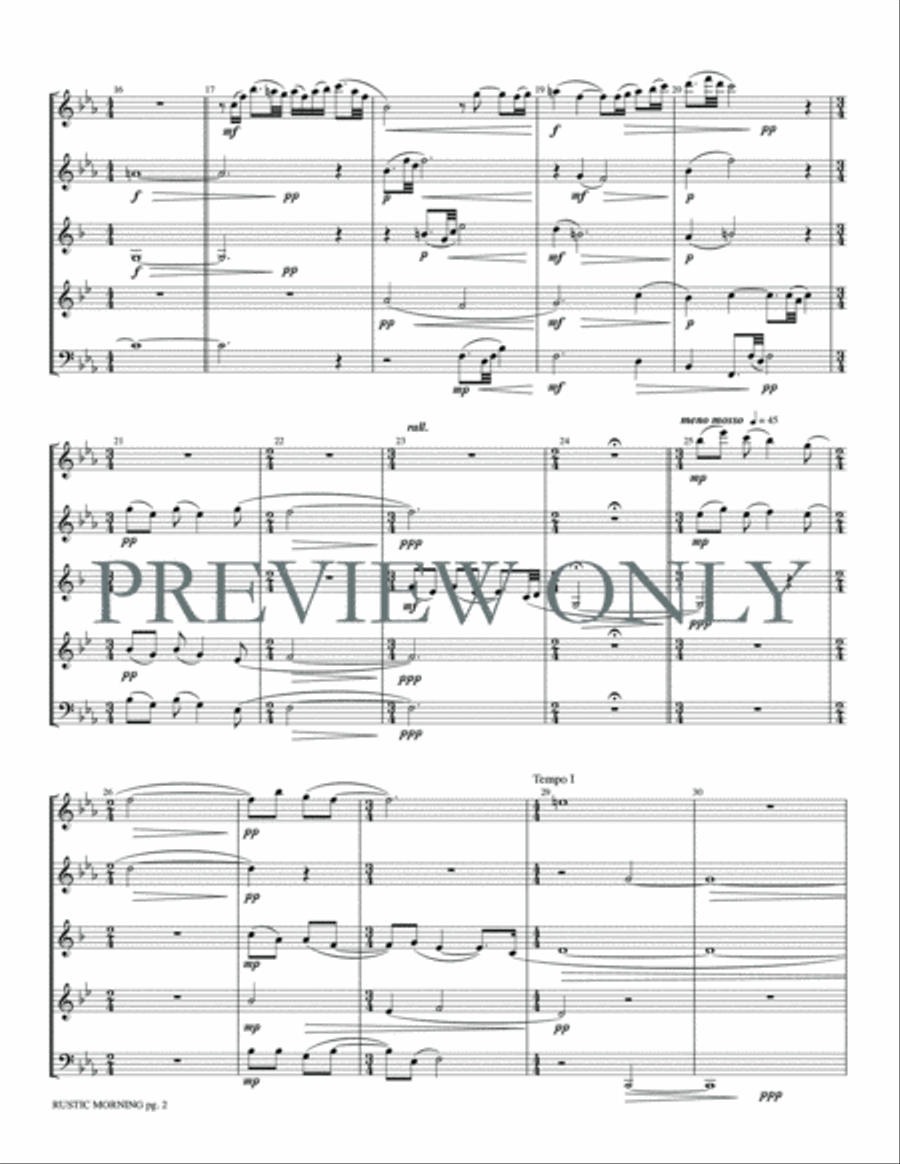Rustic Morning Woodwind Quintet scores gallery preview page 4