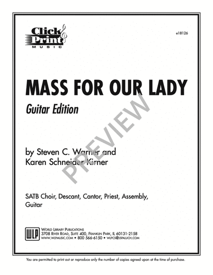 Mass for Our Lady - Guitar Edition