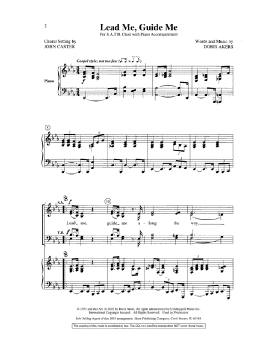 Lead Me, Guide Me 4-Part scores gallery preview page 2