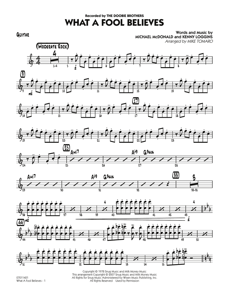 What A Fool Believes - Guitar Jazz Ensemble scores gallery preview page 1