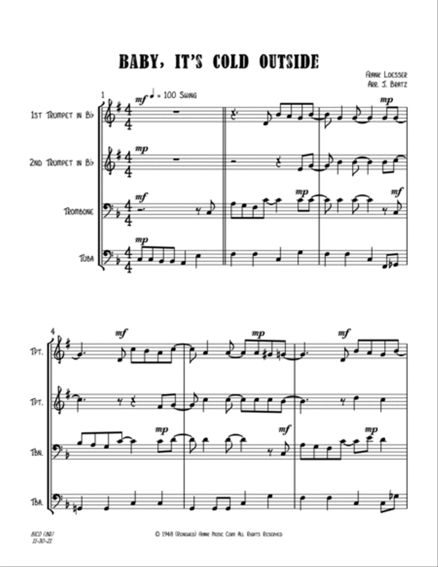 Baby, It's Cold Outside Baby, It's Cold Outside Trombone scores gallery preview page 2