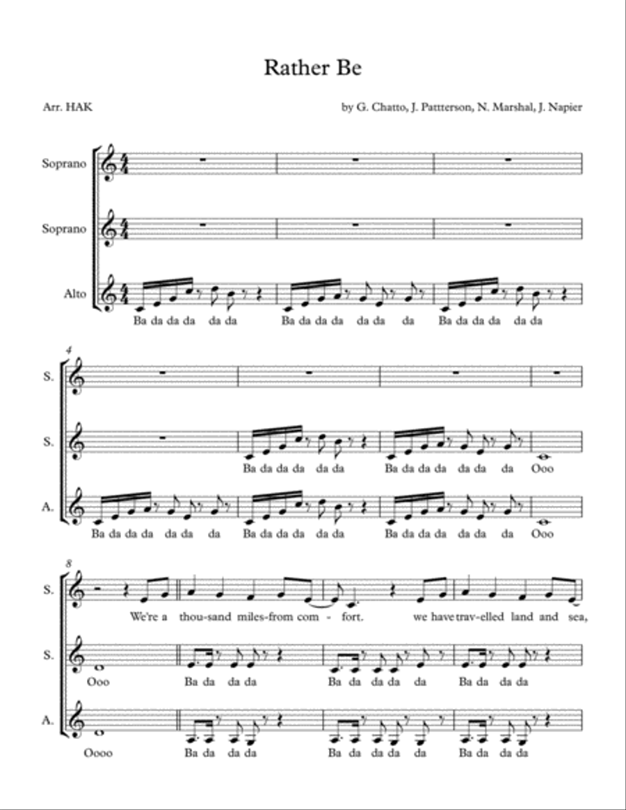 Rather Be Rather Be SSA scores gallery preview page 1