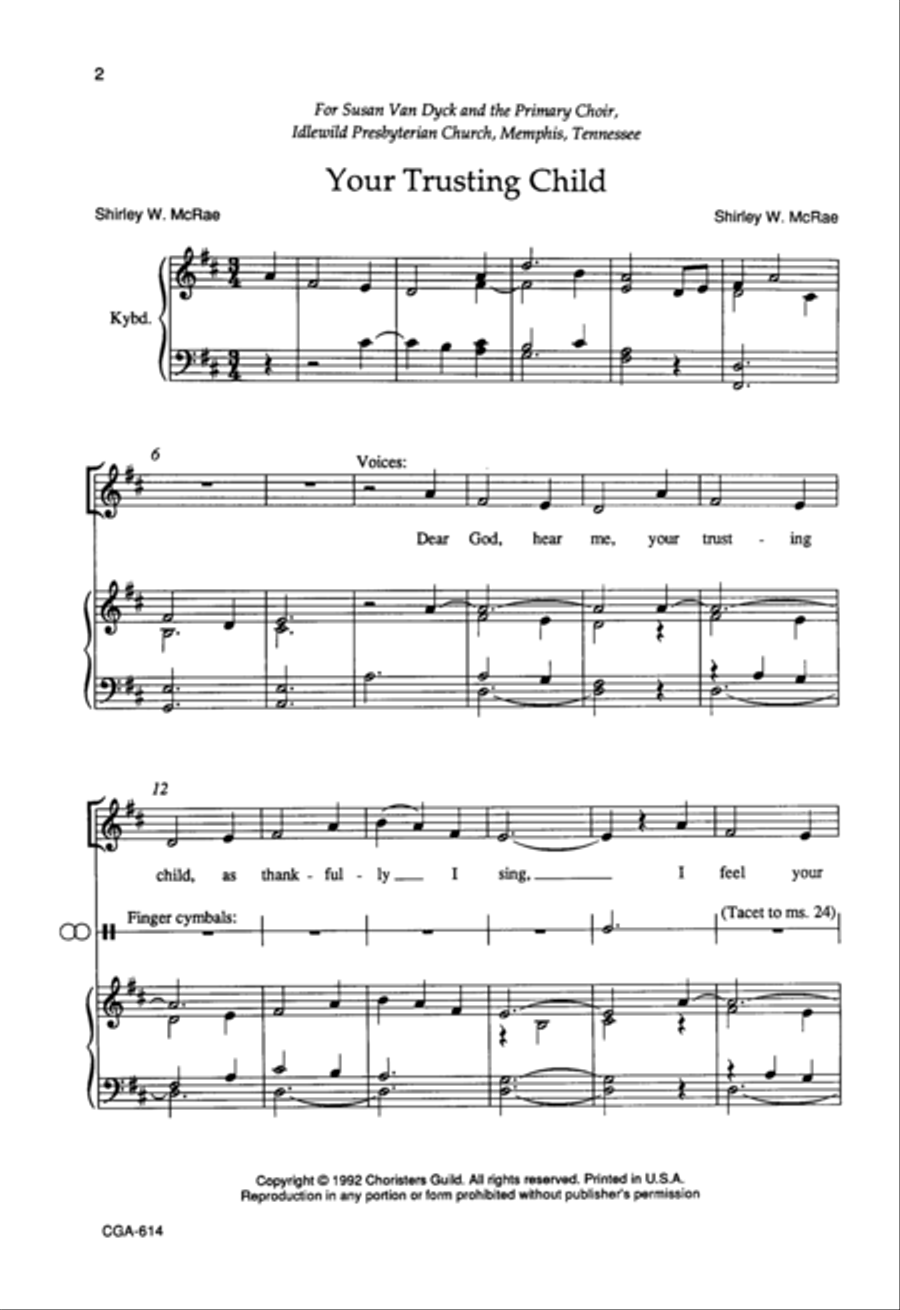 Your Trusting Child Unison Choir scores gallery preview page 2