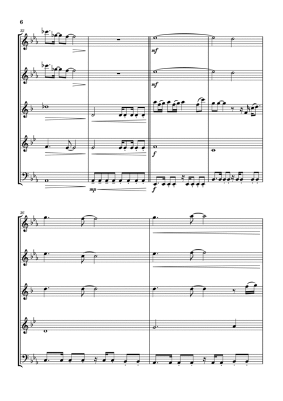 How Far I'll Go Woodwind Quintet scores gallery preview page 6