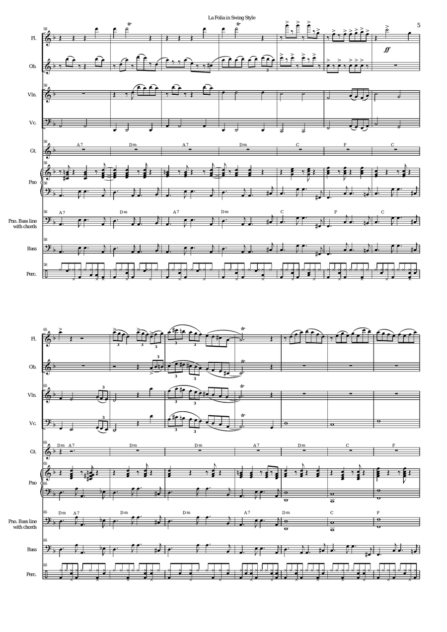 La Folia in Swing Style Large Ensemble scores gallery preview page 5