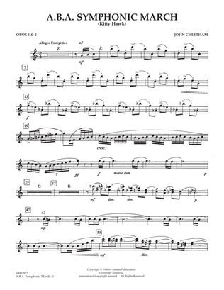 A.B.A. Symphonic March (Kitty Hawk) - Oboe 1 & 2
