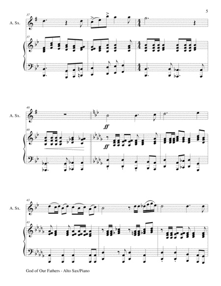 GOD OF OUR FATHERS (Duet – Alto Sax and Piano/Score and Parts) image number null