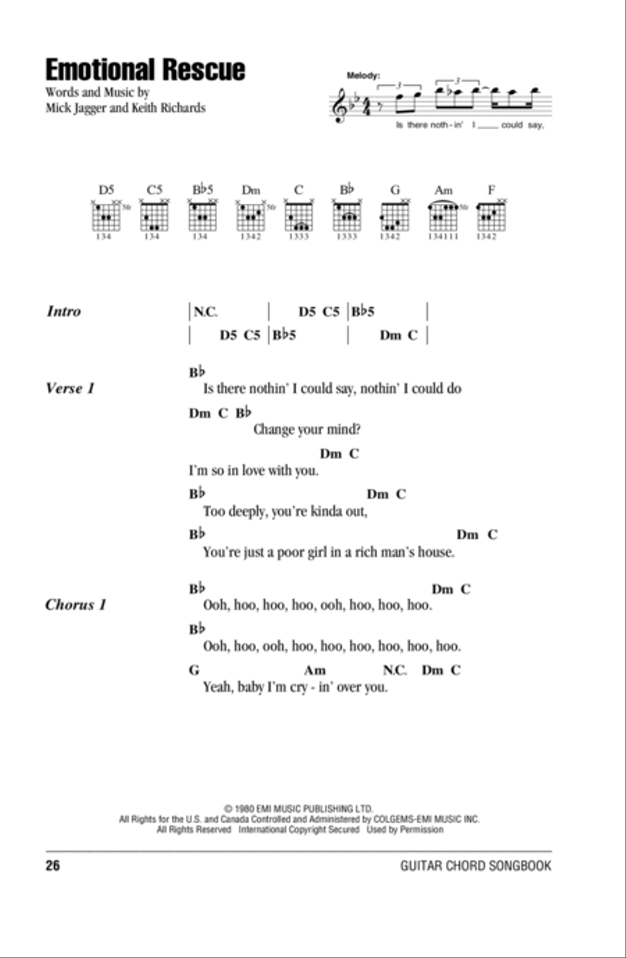 Emotional Rescue Acoustic Guitar scores gallery preview page 1