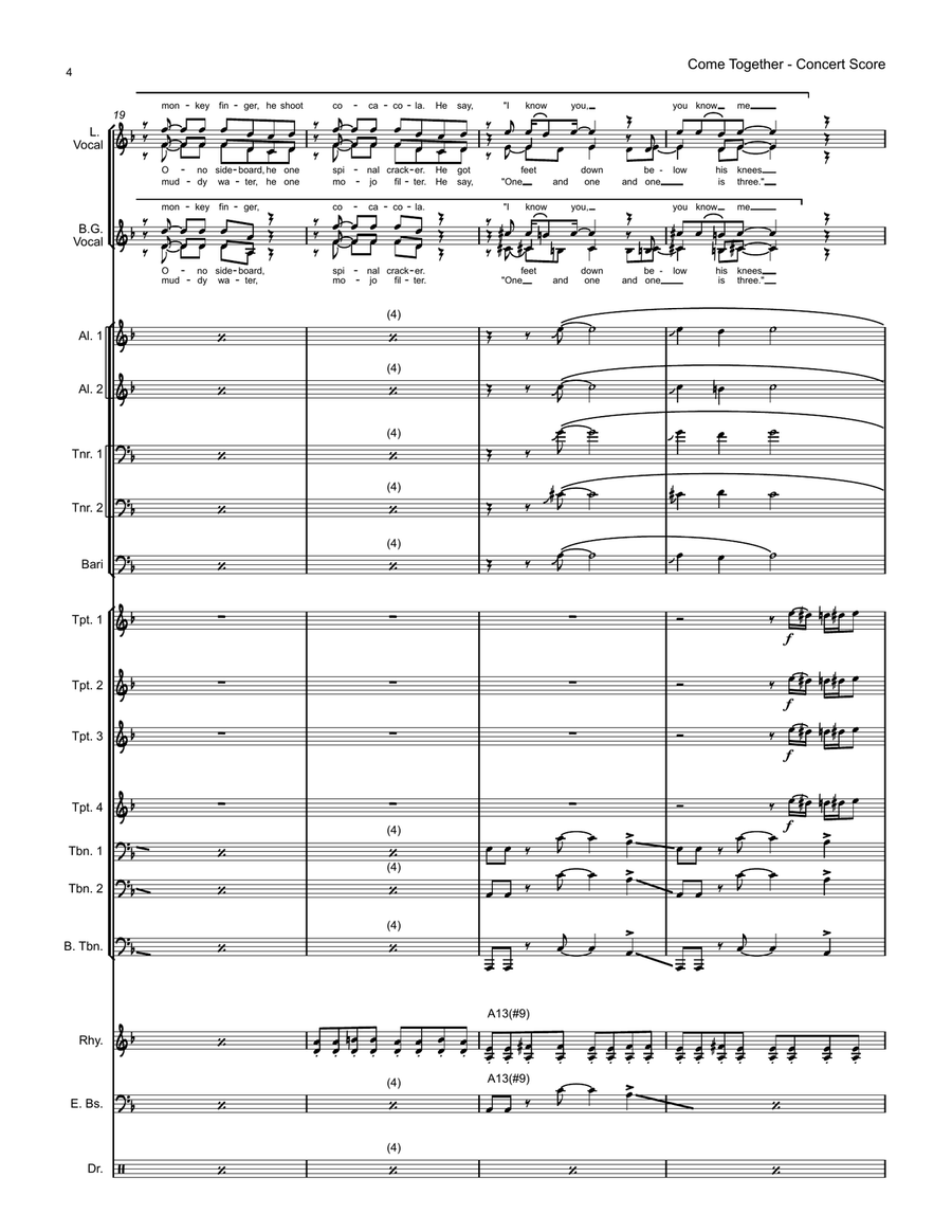 Come Together Jazz Ensemble scores gallery preview page 4