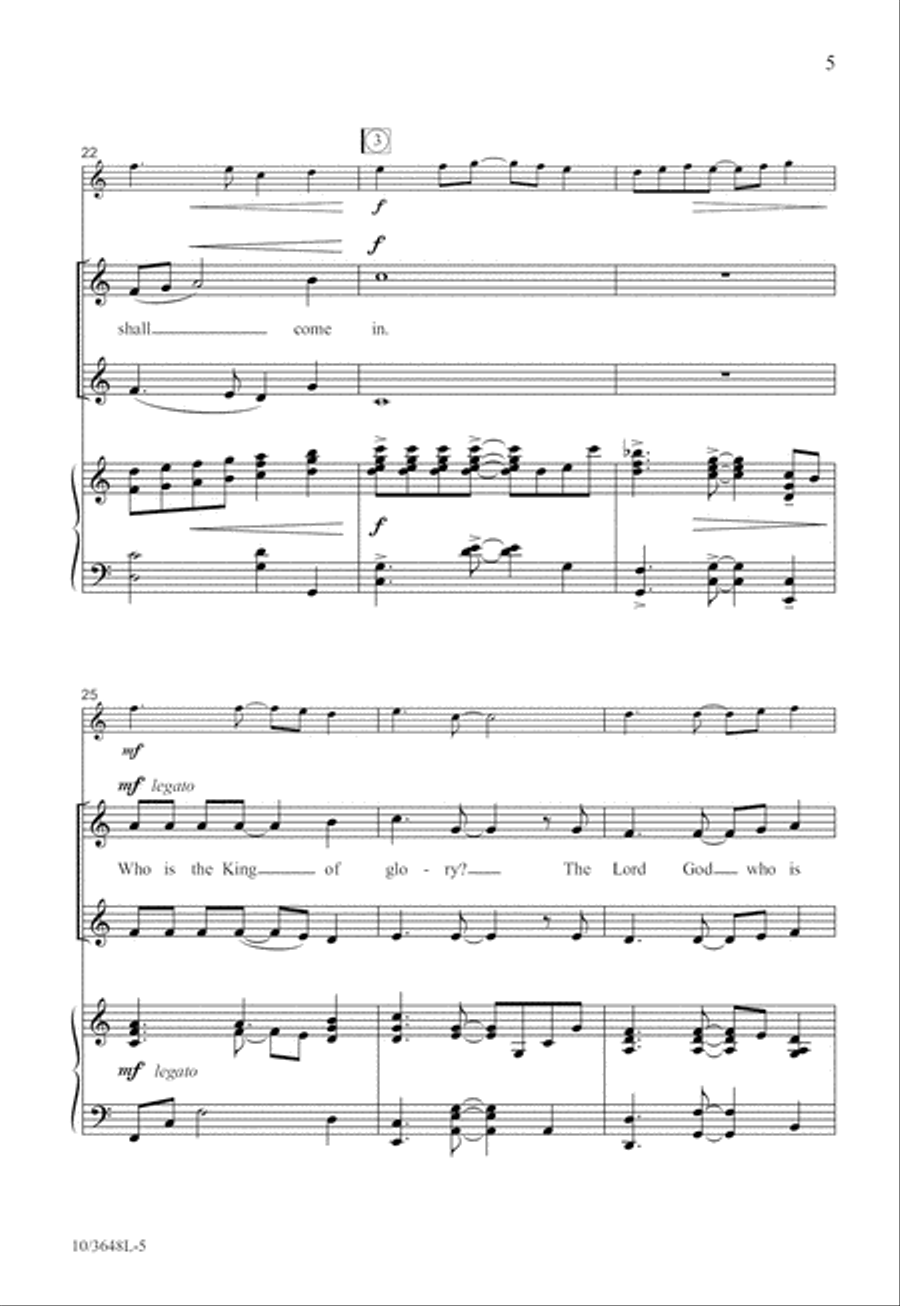 Lift Up Your Heads Unison Choir scores gallery preview page 5