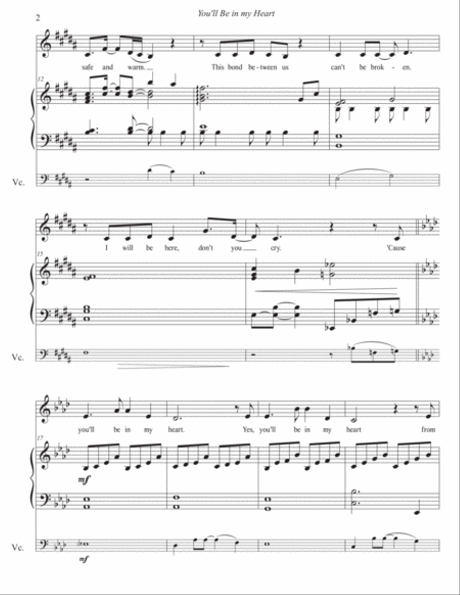 You'll Be In My Heart You'll Be In My Heart Piano, Vocal, Guitar scores gallery preview page 3