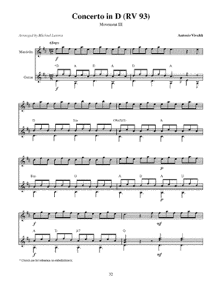 Vivaldi Concertos for Mandolin Classical Guitar scores gallery preview page 3