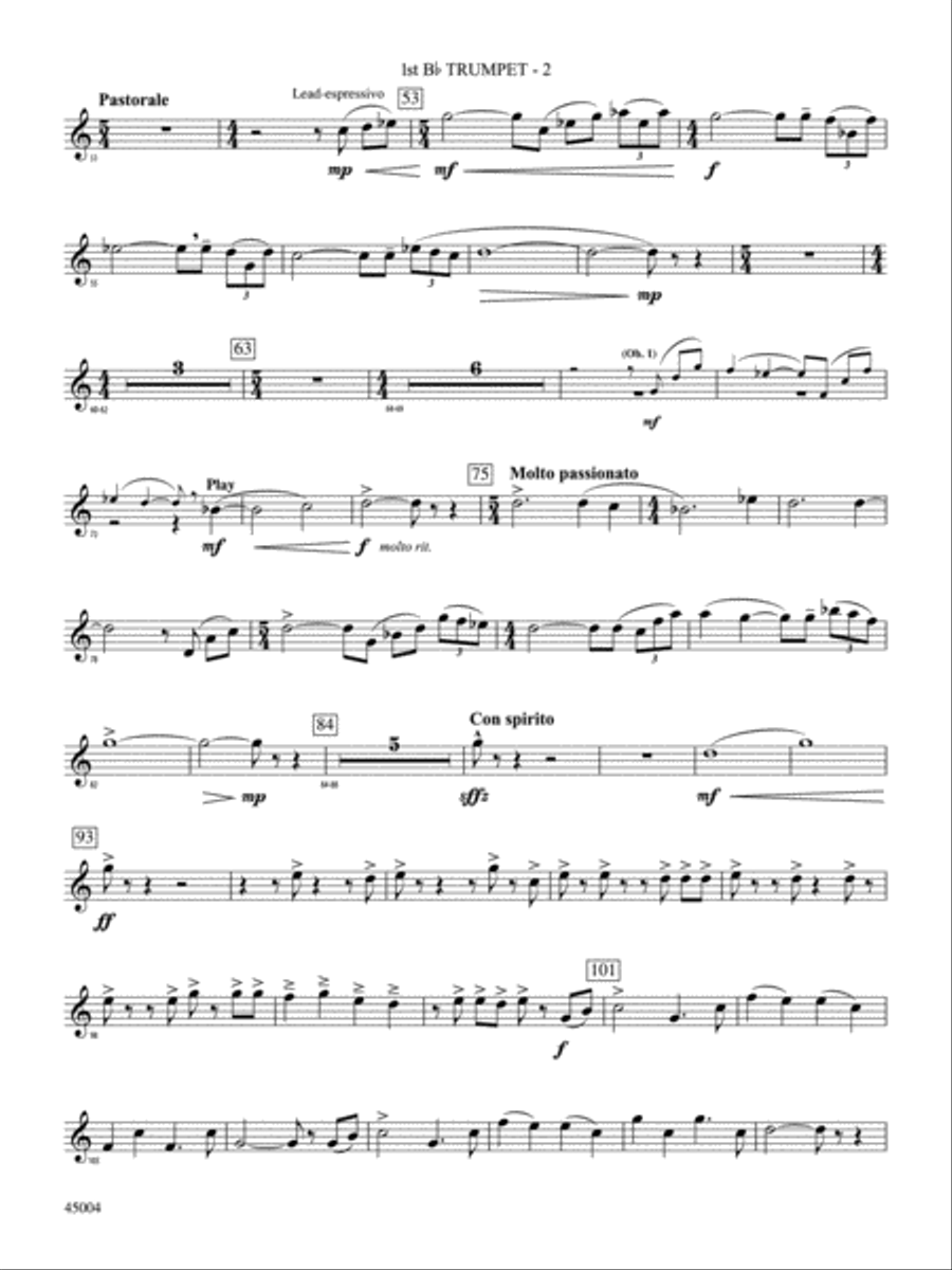 Red Rock Mountain: 1st B-flat Trumpet Concert Band scores gallery preview page 2