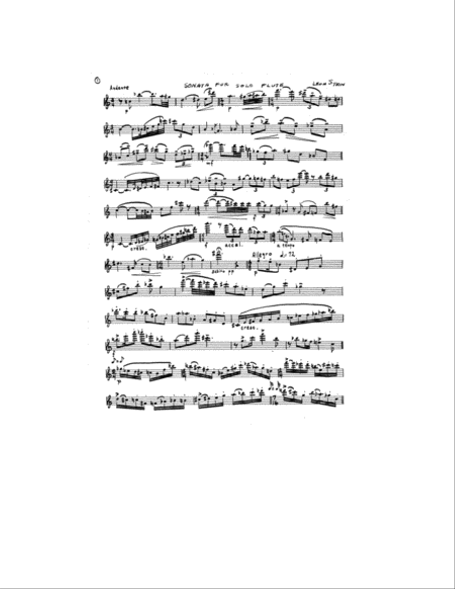 [Stein] Sonata for Solo Flute Flute Solo scores gallery preview page 4