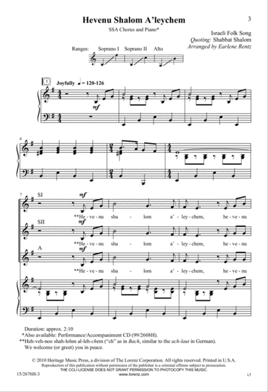 Hevenu Shalom A'leychem SSA scores gallery preview page 4