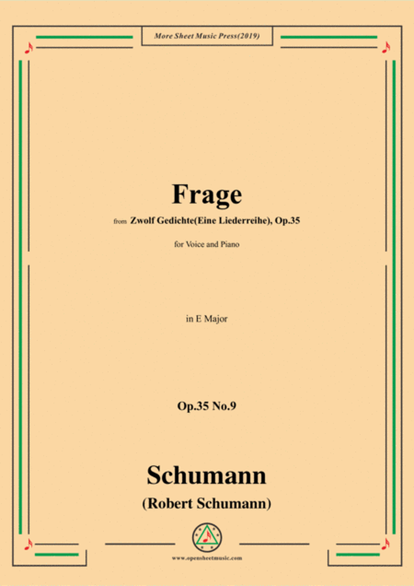 Schumann-Frage,Op.35 No.9 in E Major,for Voice&Piano image number null