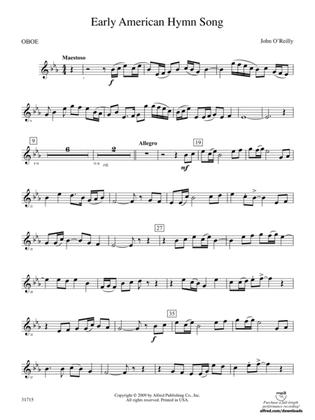 Early American Hymn Song: Oboe