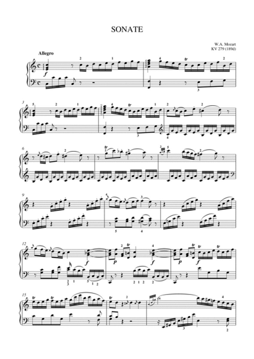 Mozart-Piano Sonata No.1 in C major, K.279 image number null