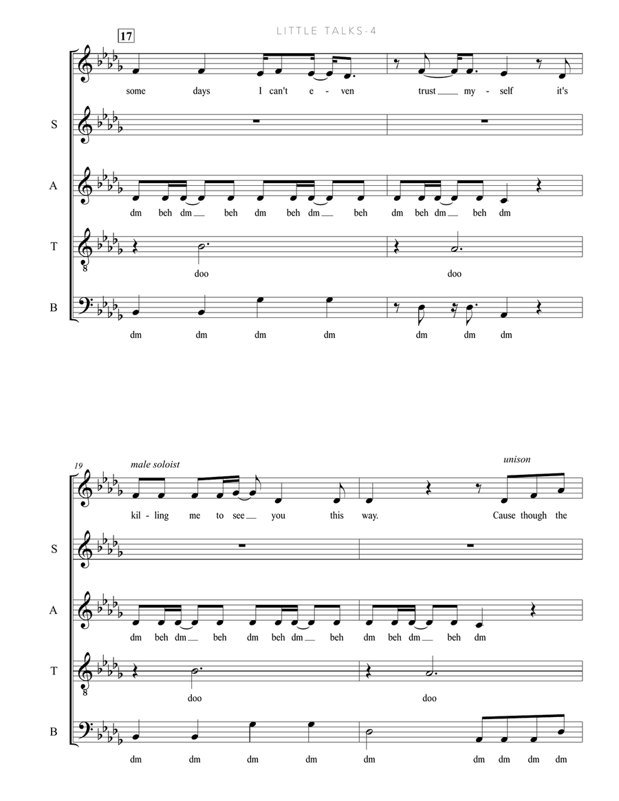 Little Talks Little Talks 4-Part scores gallery preview page 4