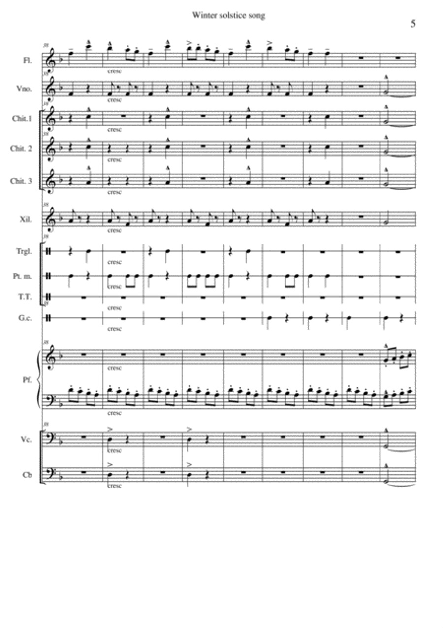 Winter solstice song Chamber Orchestra scores gallery preview page 5