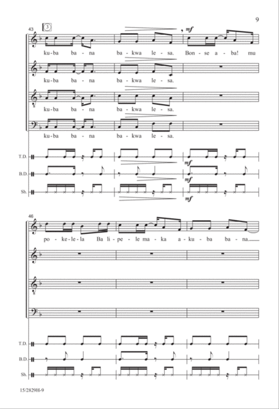 Bonse Aba 4-Part scores gallery preview page 9