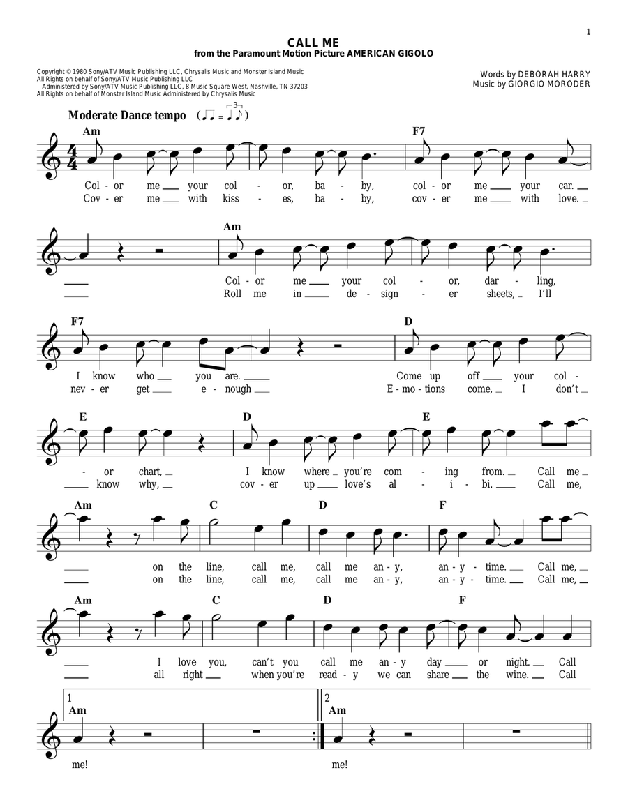 Call Me Call Me Acoustic Guitar scores gallery preview page 1