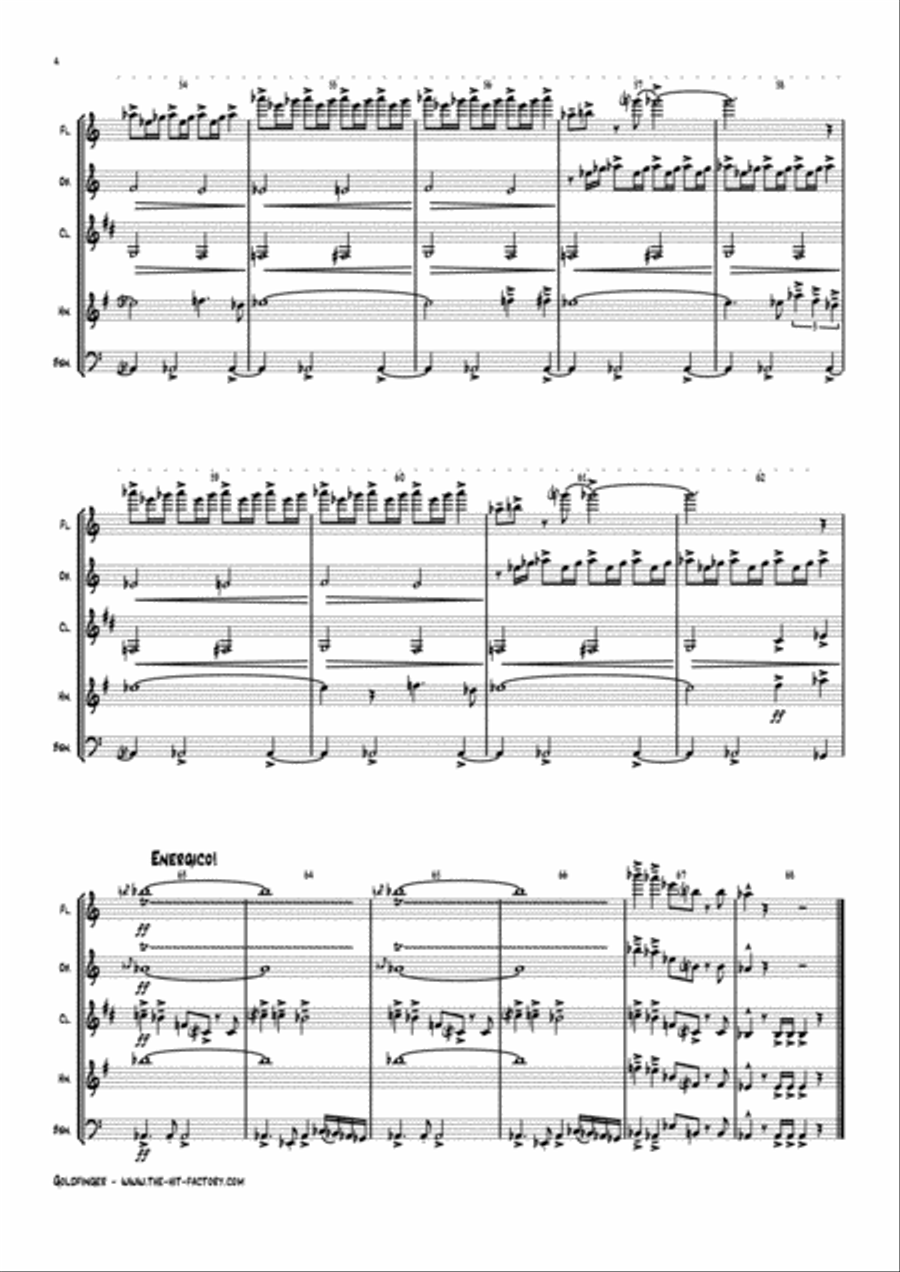Goldfinger Woodwind Quintet scores gallery preview page 4