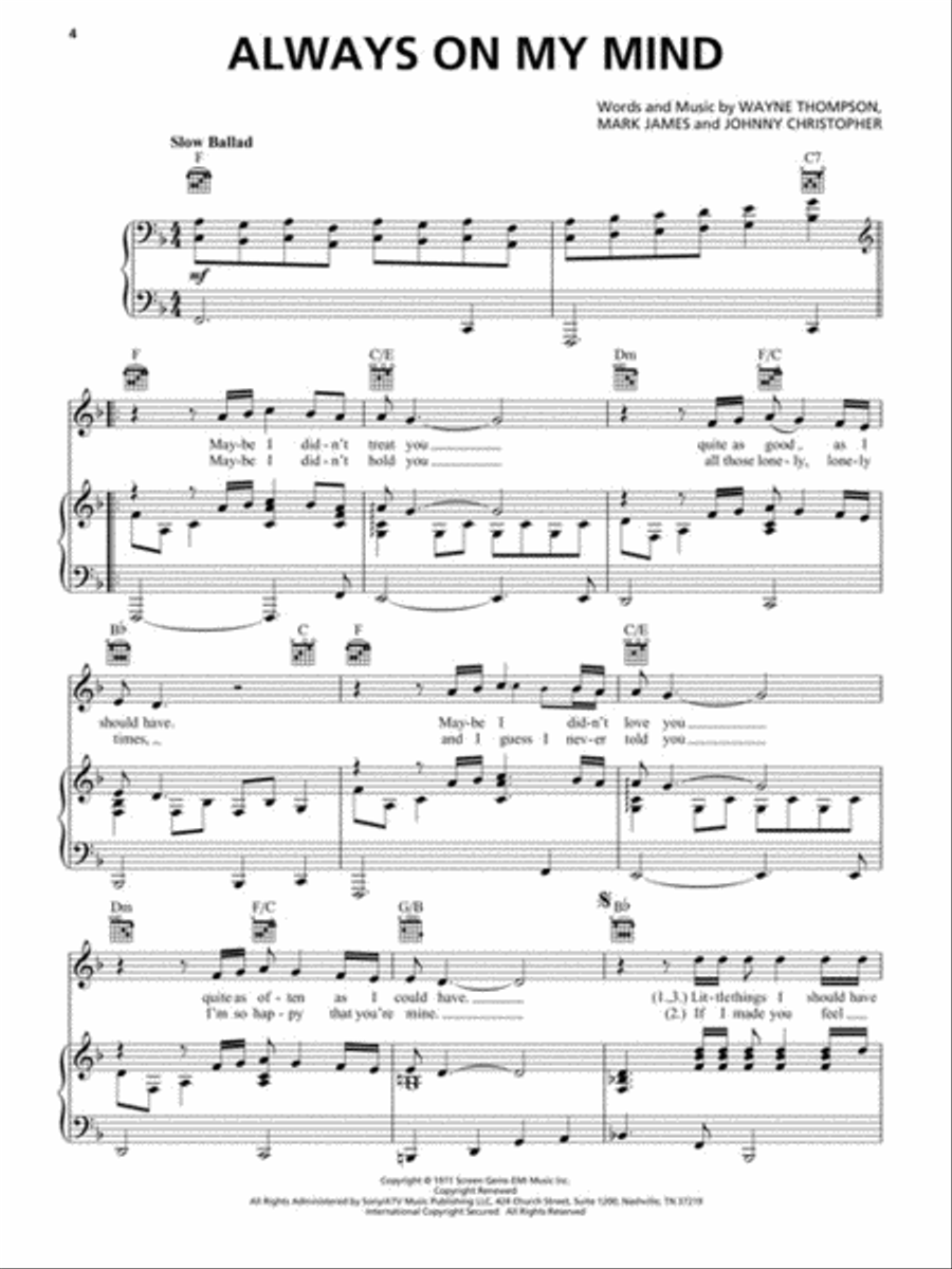 The Big Book of Love Songs – 3rd Edition Piano, Vocal, Guitar scores gallery preview page 4