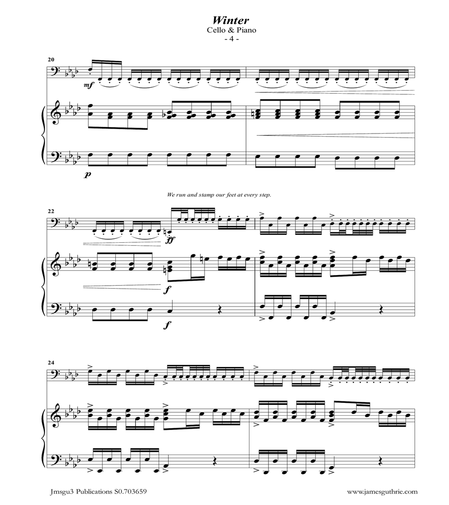 Vivaldi: Winter from the Four Seasons for Cello & PIano image number null