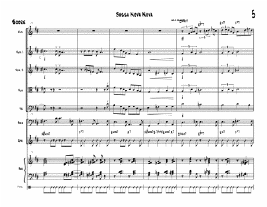 Bossa Nova Nova for Jazz String Ensemble String Orchestra scores gallery preview page 6