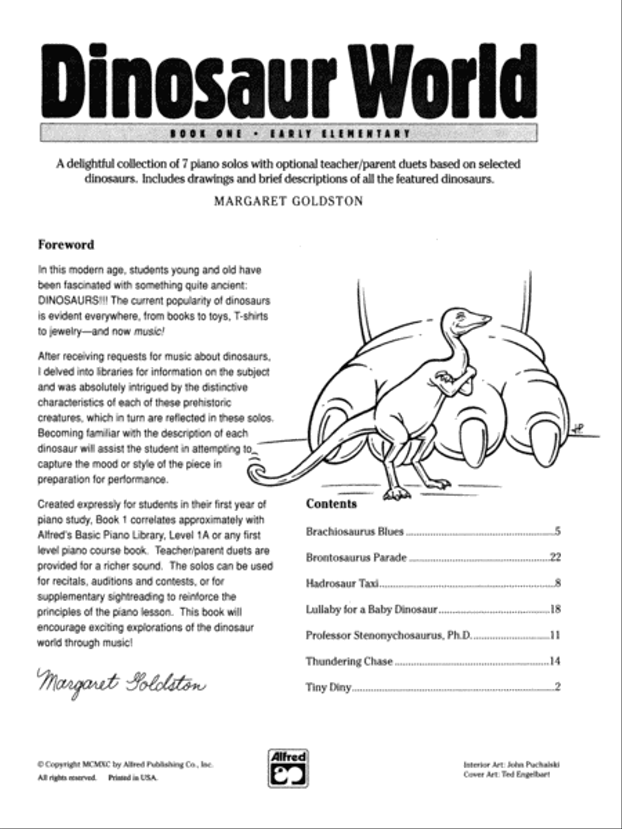 Dinosaur World, Book 1 Dinosaur World, Book 1 Easy Piano scores gallery preview page 5