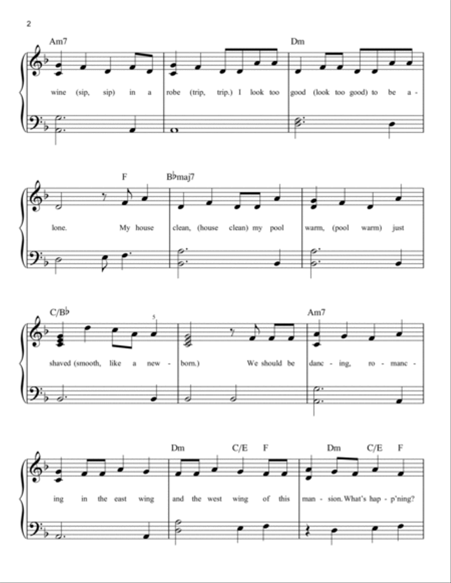 Leave The Door Open Easy Piano scores gallery preview page 2