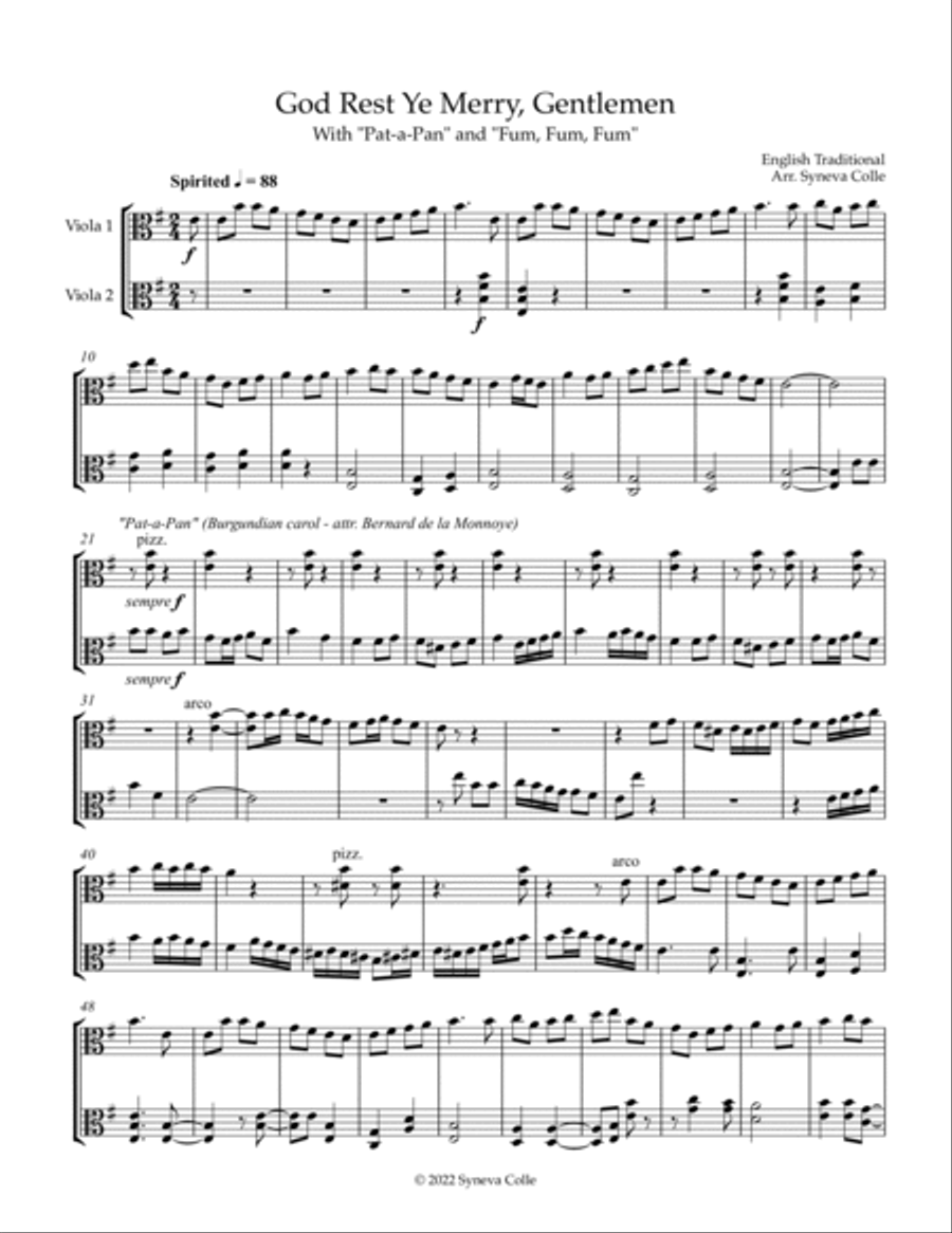 God Rest Ye Merry Gentlemen Medley God Rest Ye Merry Gentlemen Medley String Duet scores gallery preview page 2