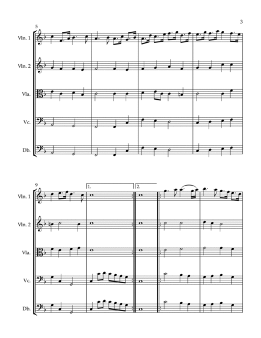 Air from The Indian Queen String Orchestra scores gallery preview page 3