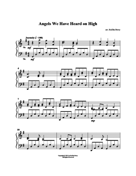 Angels We Have Heard on High--for Piano Solo image number null