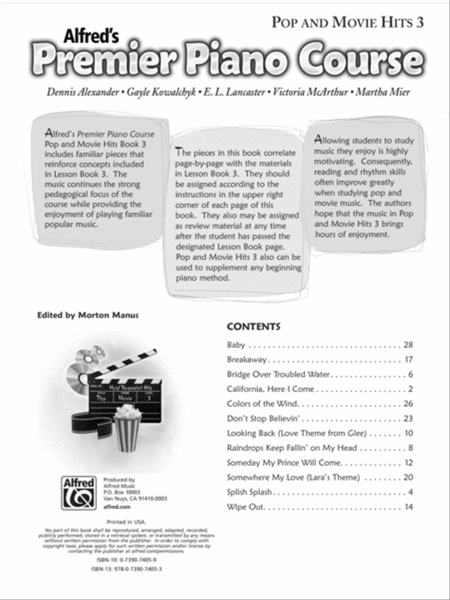 Premier Piano Course Pop and Movie Hits, Book 3 Piano Method scores gallery preview page 2