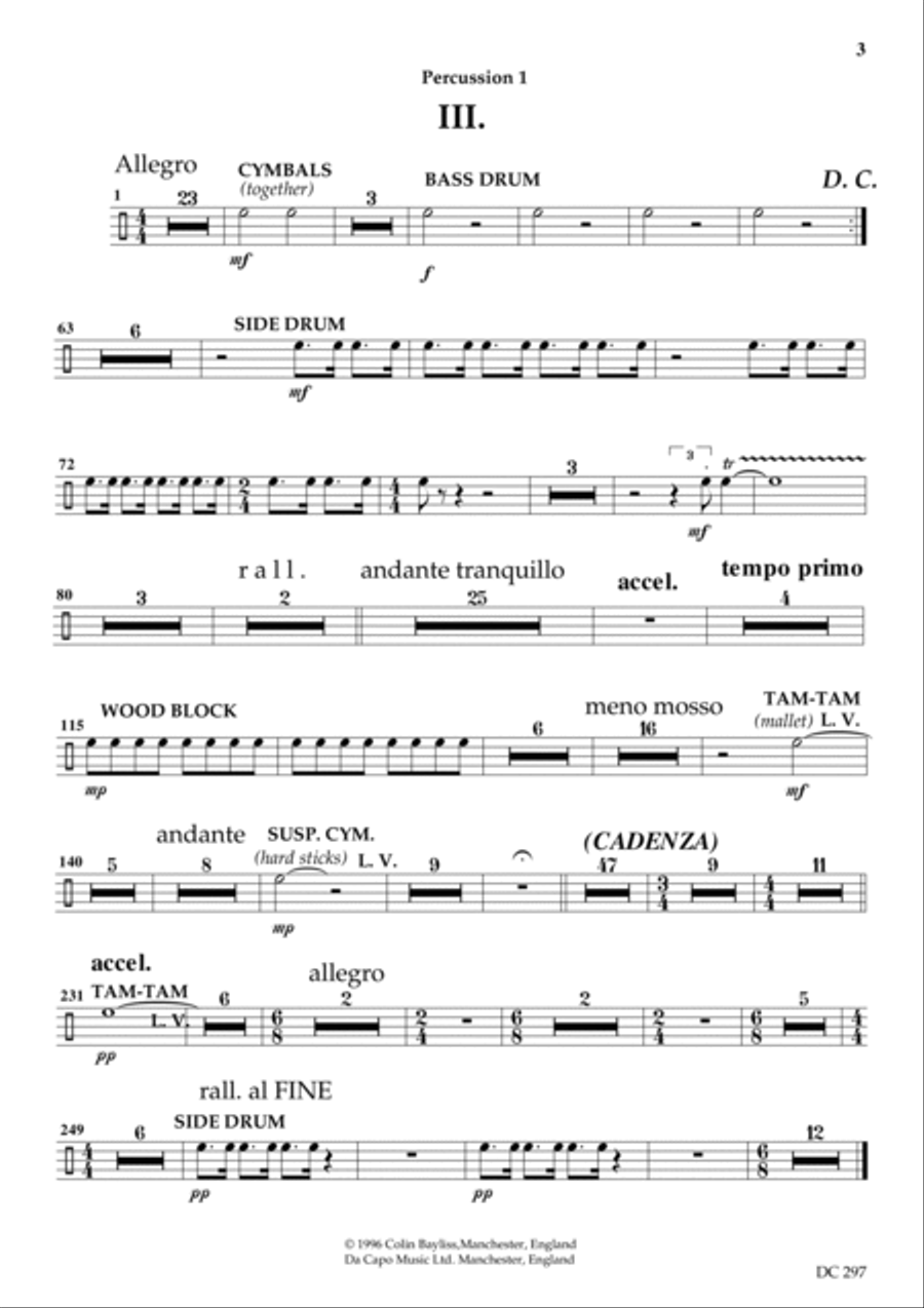 Conversation Concerto No.3 - for flute and orchestra [parts for percussion, solo flute and strings] Percussion Ensemble scores gallery preview page 3