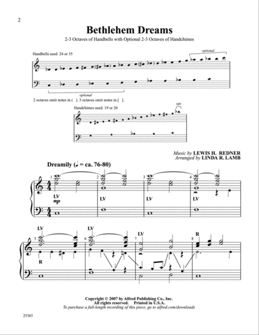 Bethlehem Dreams Handbell Choir scores gallery preview page 2