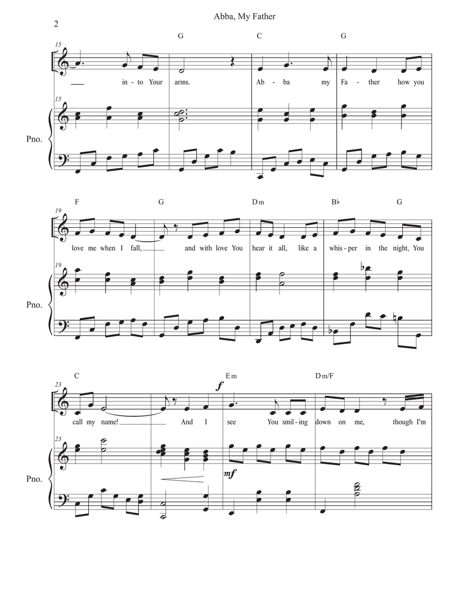 Abba, My Father Abba, My Father Piano, Vocal scores gallery preview page 2