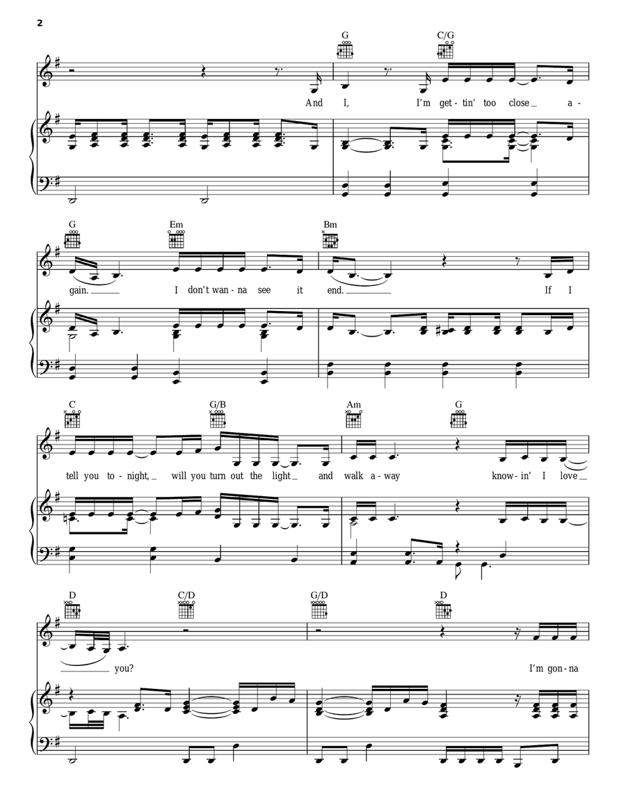 Amanda Piano, Vocal, Guitar scores gallery preview page 2
